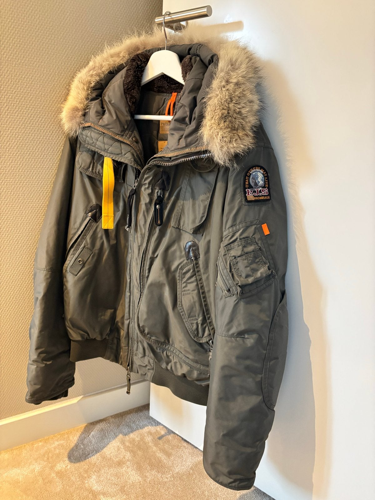 Parajumpers Bomber Winterjas met Echt Bont - Maat L, Verzenden, Gedragen, Maat 52/54 (L), Groen