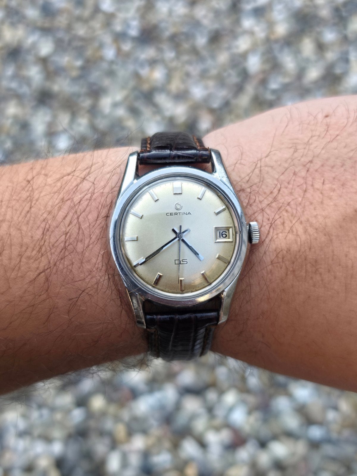 Certina DS handopwinder - Horloge Recent geserviced, Overige merken, Staal, Met bandje, Polshorloge