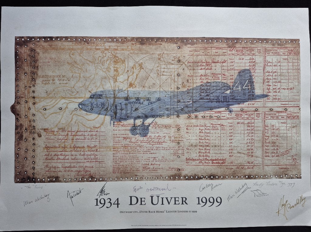 Poster van de Uiver 1934 - 1999 (K1262), Ophalen of Verzenden, Gebruikt, Kaart, Foto of Prent