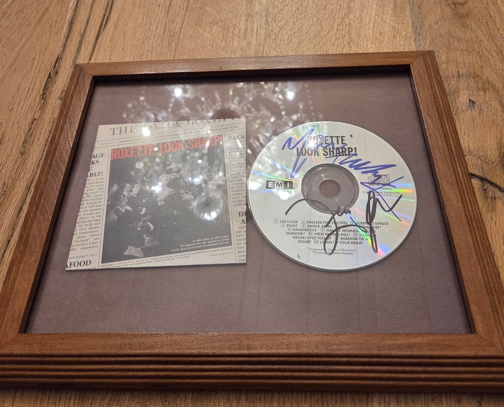 Ingelijste cd van Roxette gesigneerd, Pop, Gesigneerd, Ophalen of Verzenden, Zo goed als nieuw