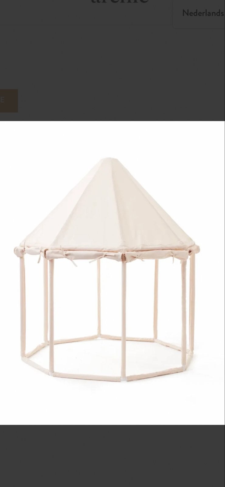 Kid's Concept beige speeltent/speelhuisje met Opbergzak, Ophalen, Zo goed als nieuw, Hout
