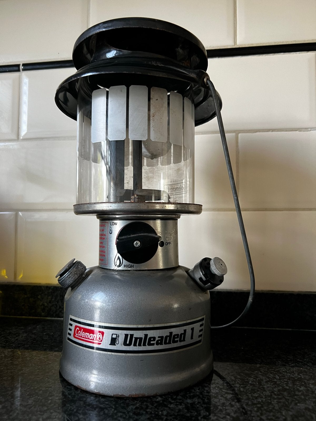 Coleman 282-700E Benzine Lantaarn - Vintage Kampeerlamp, Caravans en Kamperen, Ophalen of Verzenden, Gebruikt