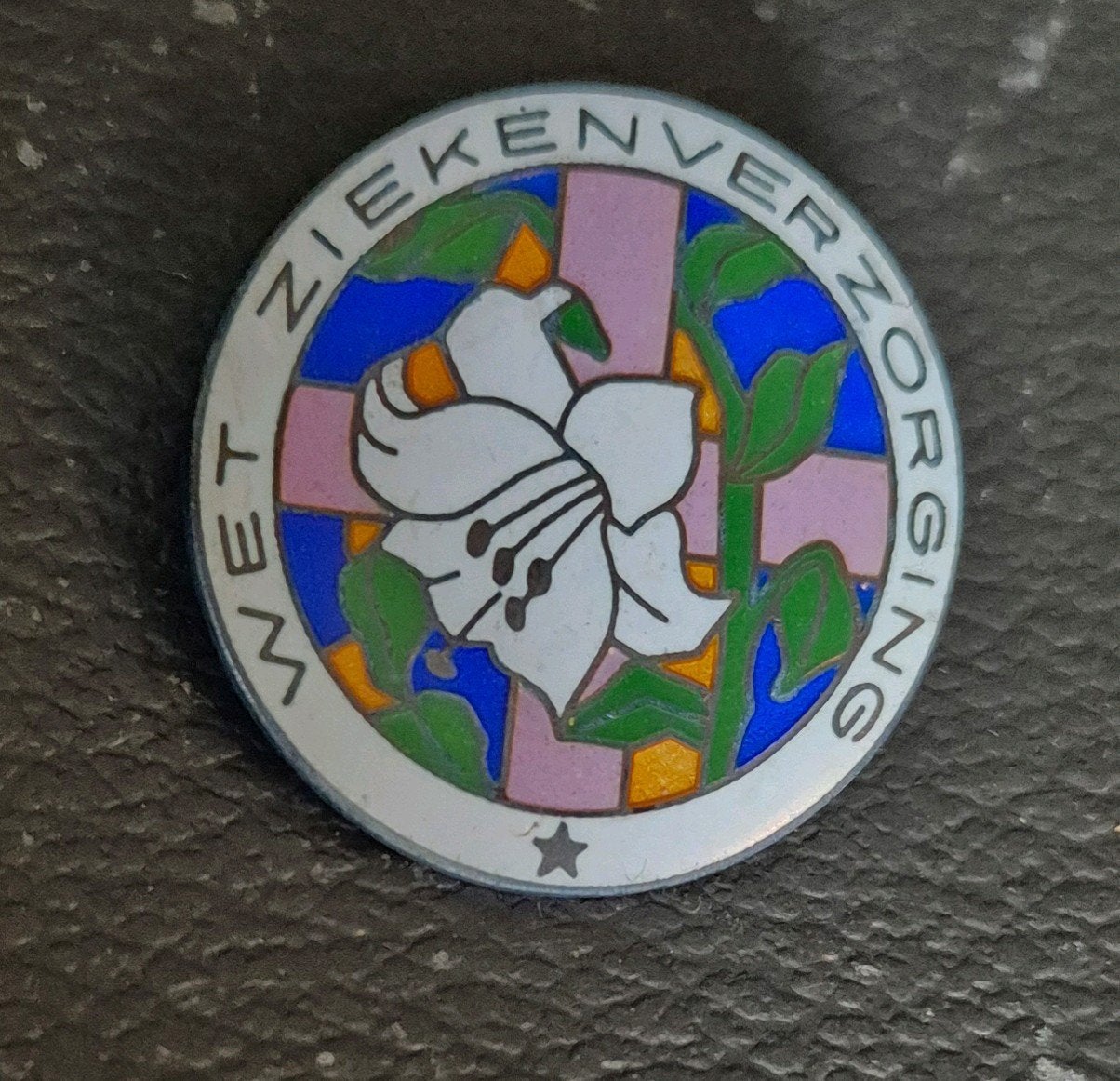 speld Wet Ziekenverzorging Kon. Begeer zilver emaille, Ophalen of Verzenden