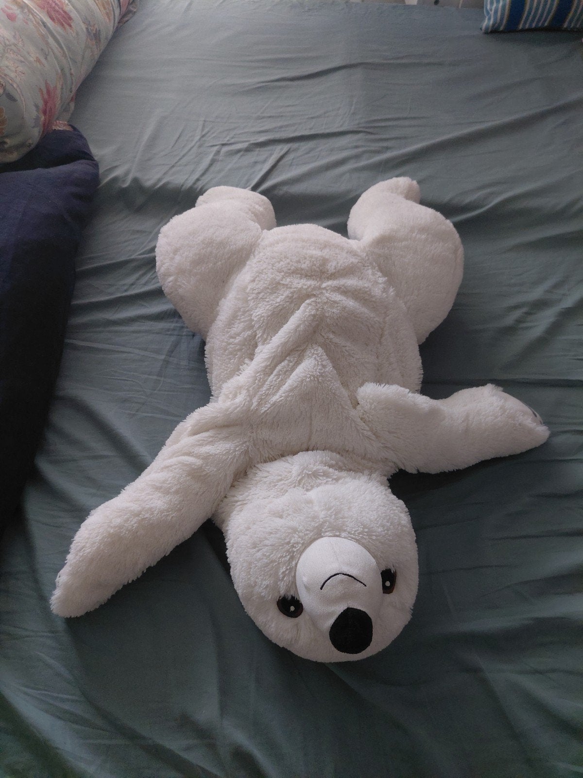 Grote, zachte witte knuffelbeer van IKEA, Beer, Nieuw, Ophalen of Verzenden, Korrelvulling