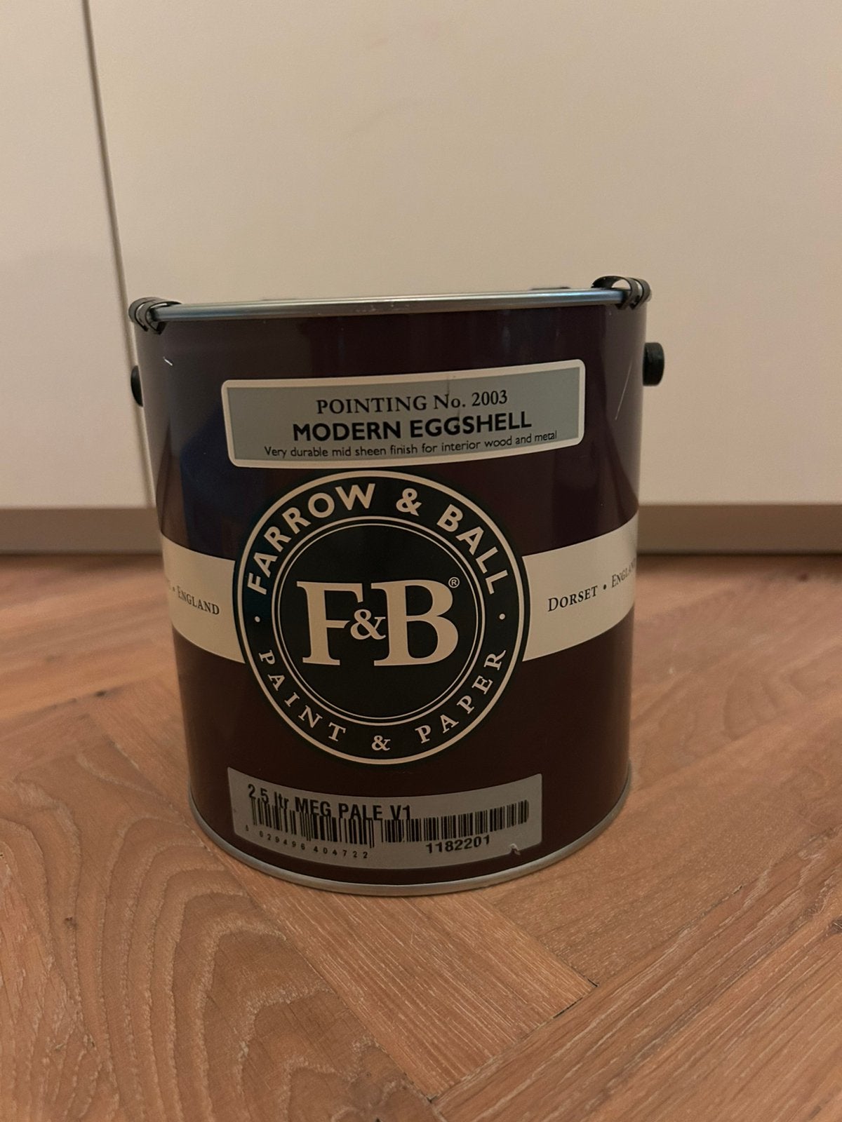 Farrow & Ball Modern Eggshell – Pointing (No. 2003), Ophalen, Overige kleuren, 5 tot 10 liter, Nieuw