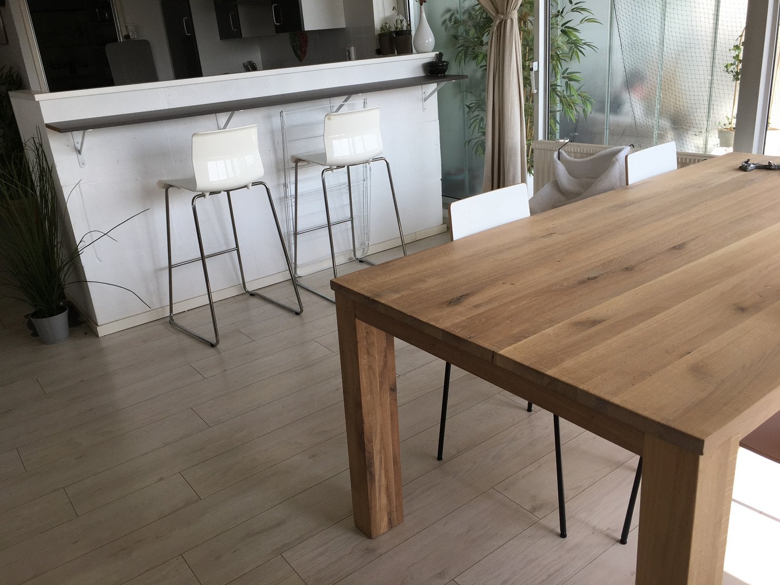 Foto 5 van Massief eiken eettafel 200x100 cm | blank gelakt