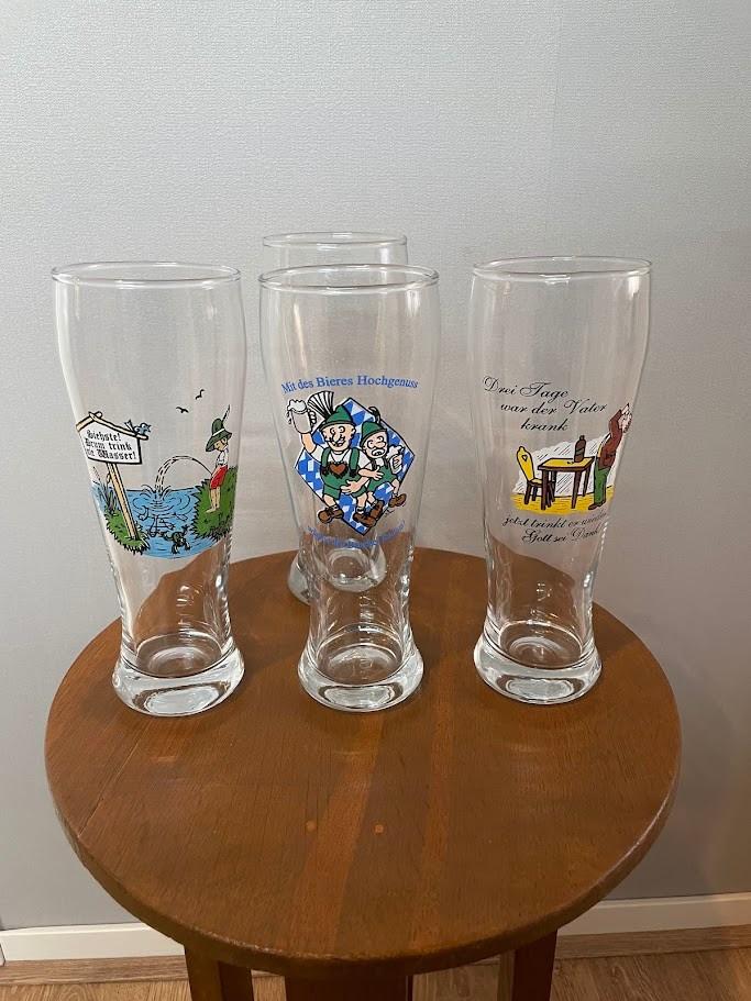 4 Bierglazen. 500ml., Verzamelen, Ophalen of Verzenden, Gebruikt, Glas of Glazen, Overige merken