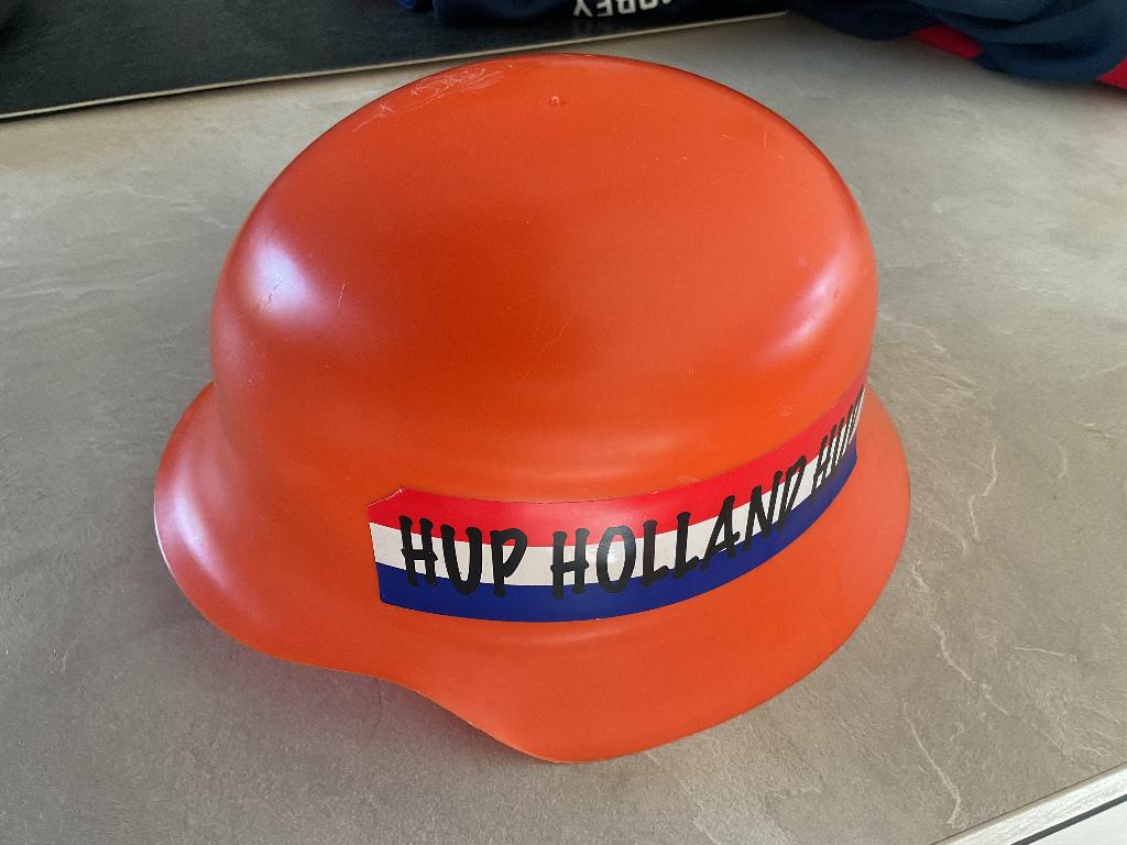 Oranje duitse helm, Nieuw, Overige maten, Accessoires, Oranje of Koningsdag