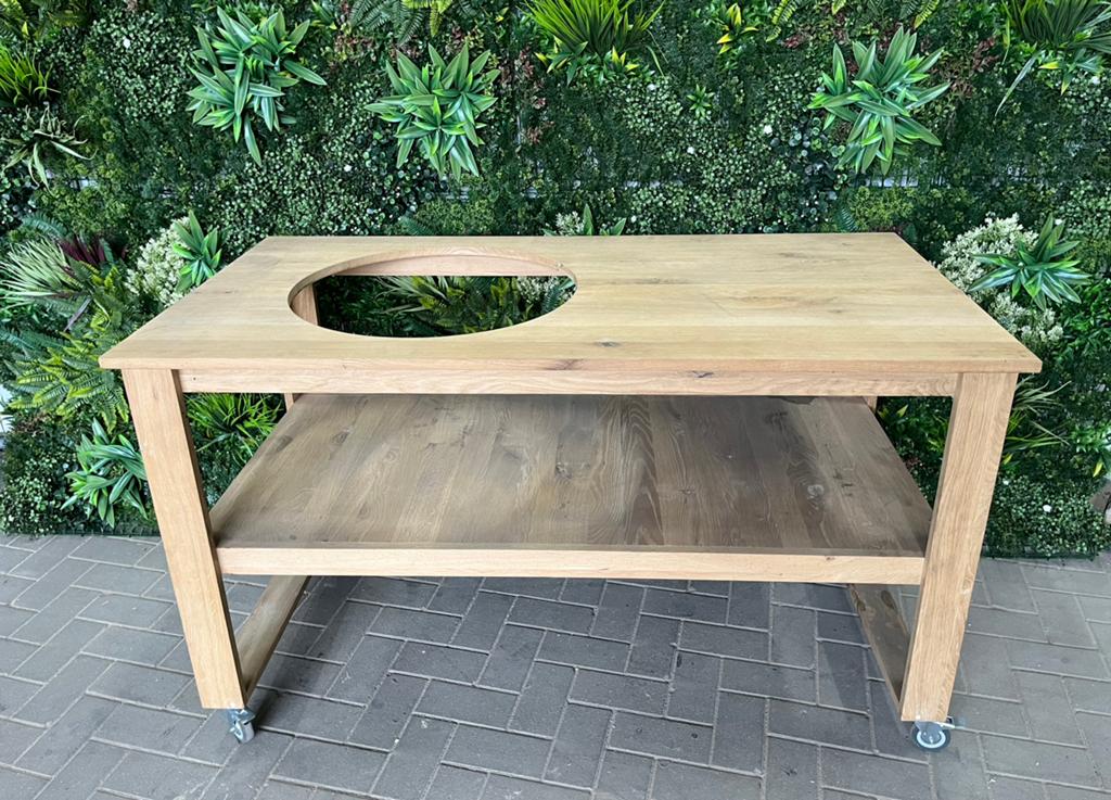 Mooie eikenhouten buitenkeuken, Tuin en Terras, Buitenkeukens, Ophalen, Zo goed als nieuw, Houtskool