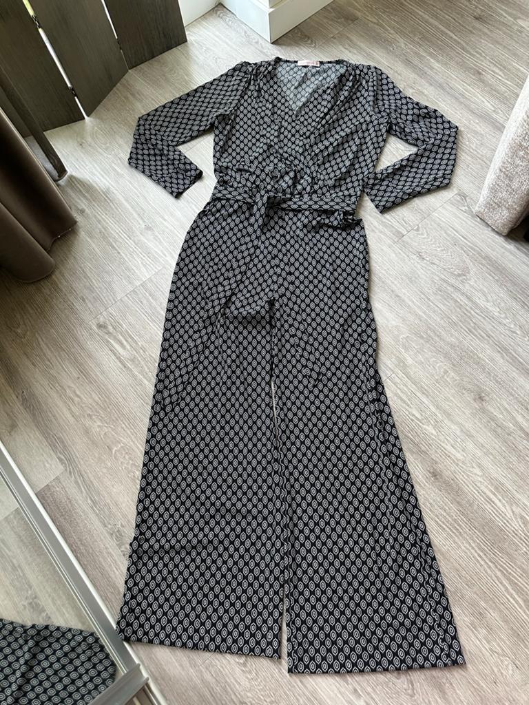 Studio Anneloes Jumpsuit XL Zwart Wit Travel Stof, Kleding | Dames, Jumpsuits, Ophalen of Verzenden, Zo goed als nieuw, Maat 46/48 (XL) of groter