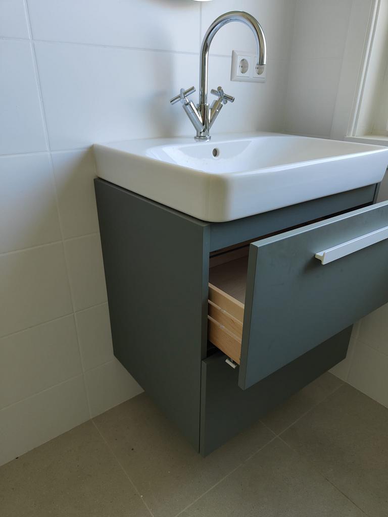 Badkamermeubel met Geberit wasbak, Ophalen, Gebruikt, 50 tot 100 cm, Minder dan 100 cm