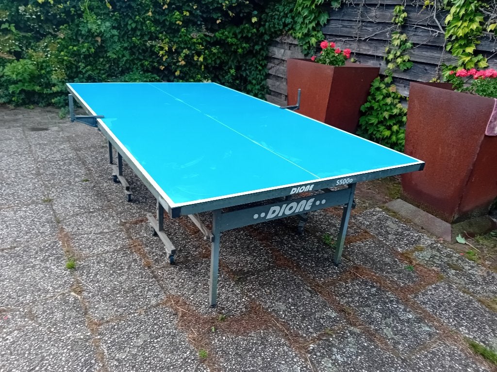 Tafeltennistafel, Sport en Fitness, Tafeltennis, Ophalen, Gebruikt, Tafel Outdoor, Verrijdbaar