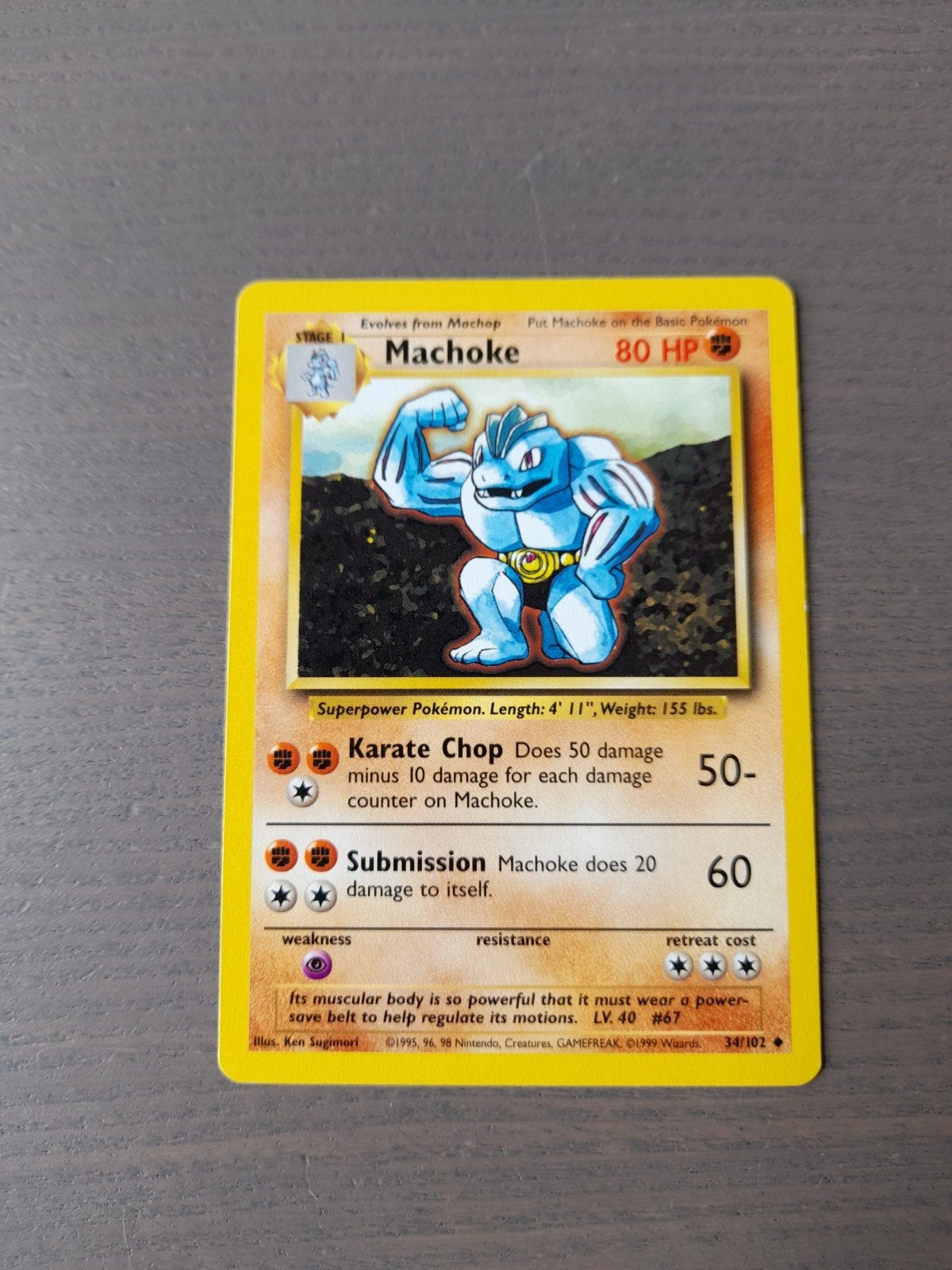 Base set 34/102 machoke, Ophalen of Verzenden, Gebruikt, Losse kaart