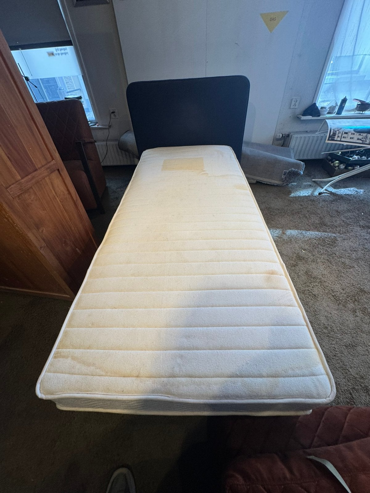 Een persoons boxspring, Huis en Inrichting, Slaapkamer | Boxsprings, Ophalen, Gebruikt, 90 cm, Eenpersoons