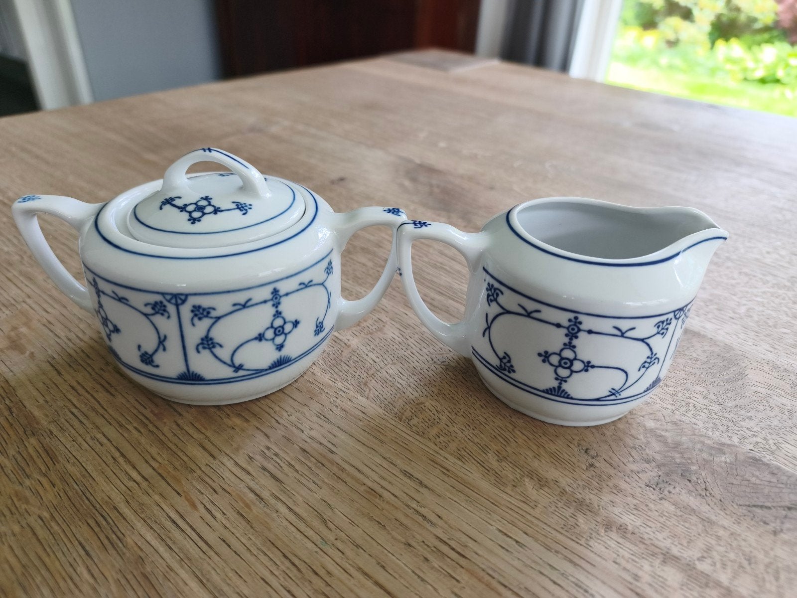 Jäger Eisenberg Original Blau Saks suikerpot en melkkan, Ophalen of Verzenden