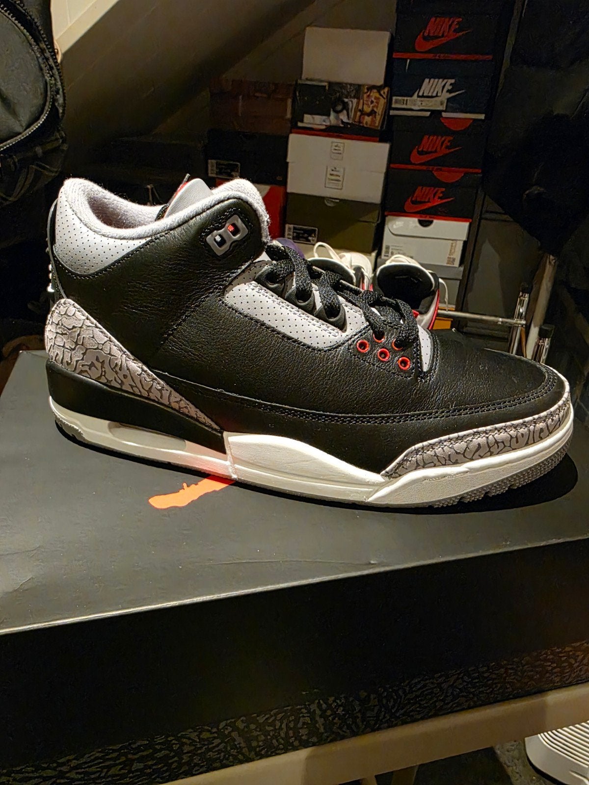 Nike Air Jordan 3 Retro Black Cement Grey, Zwart, Ophalen of Verzenden, Nike Air Jordan, Sneakers of Gympen