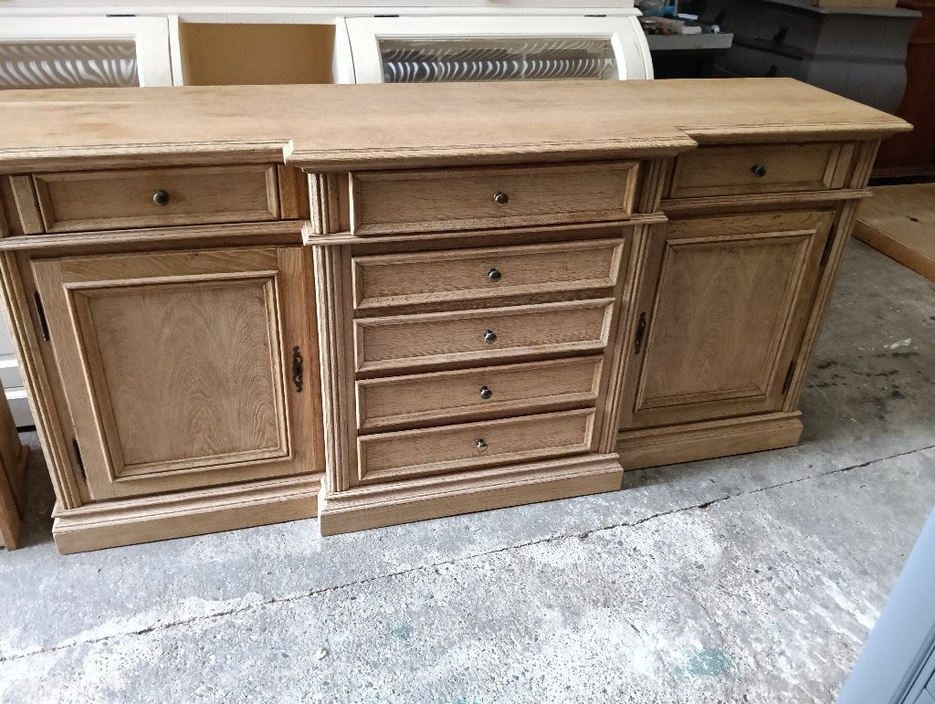 Prachtige houten oude gezandstraalde dressoir., Ophalen, Gebruikt, 25 tot 50 cm, 150 tot 200 cm