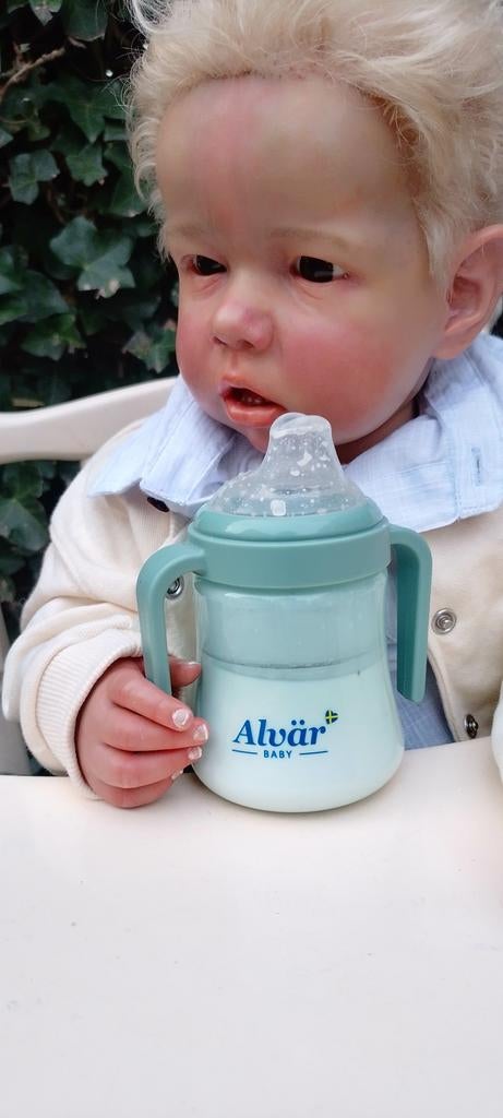 Reborn Liam Babypop - Realistisch en Handgemaakt, Ophalen of Verzenden, Zo goed als nieuw, Babypop