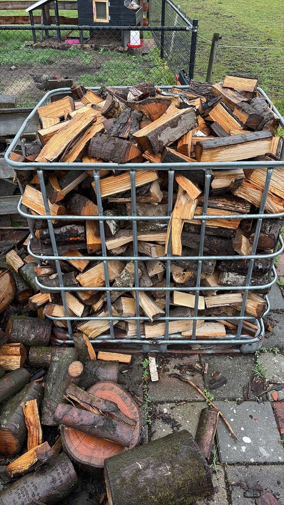 Haardhout Eiken & Mix – Scherp geprijsd + Bezorging mogelijk, Tuin en Terras, Haardhout, 3 tot 6 m³, Ophalen, Eikenhout, Blokken
