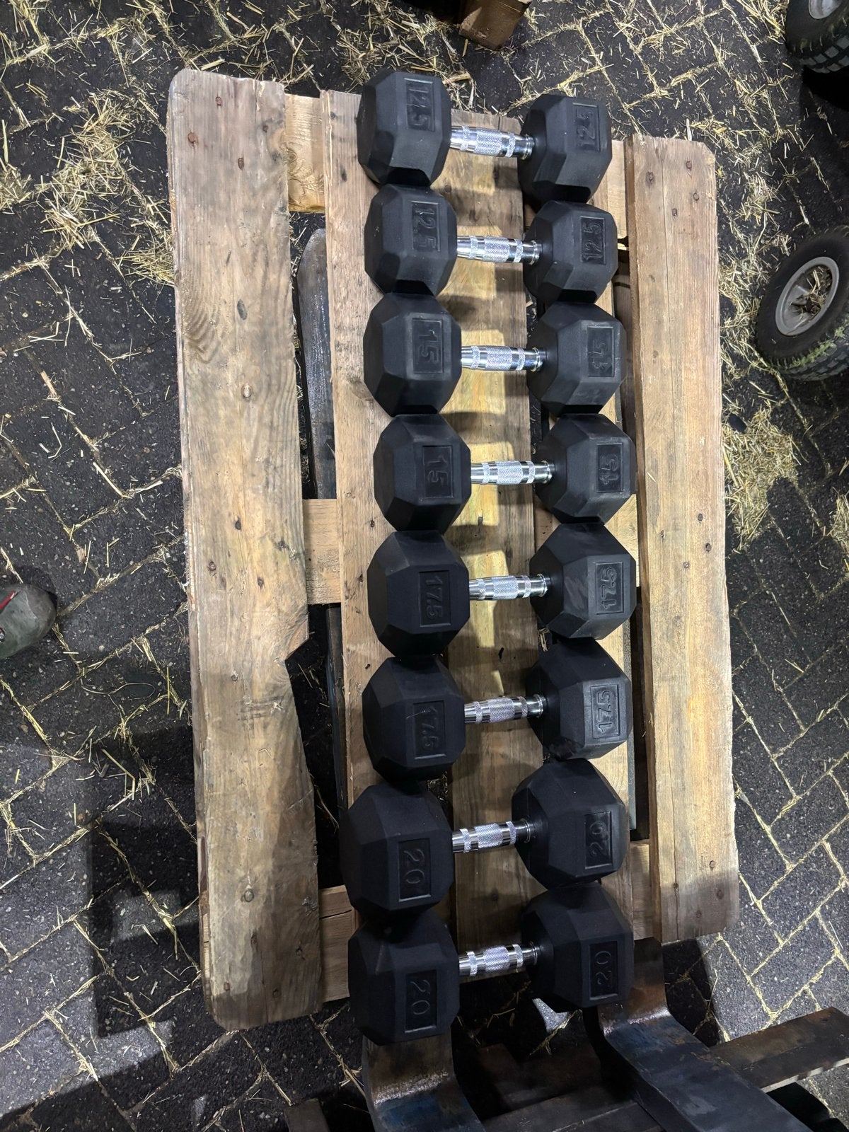 Hexa Dumbbellset 12,5 t/m 20 kg - Nette staat, Dumbbell, Gebruikt, Hexa, Armen