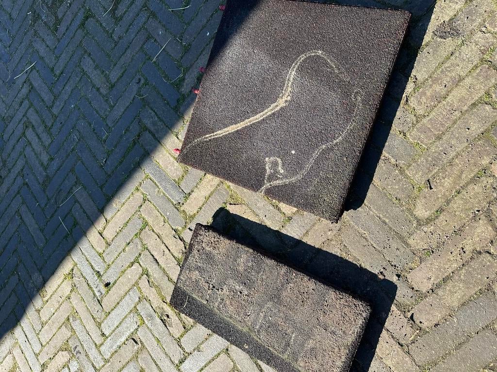Rubberen tegels voor speelplaats of terras, Tuin en Terras, Ophalen of Verzenden, Gebruikt