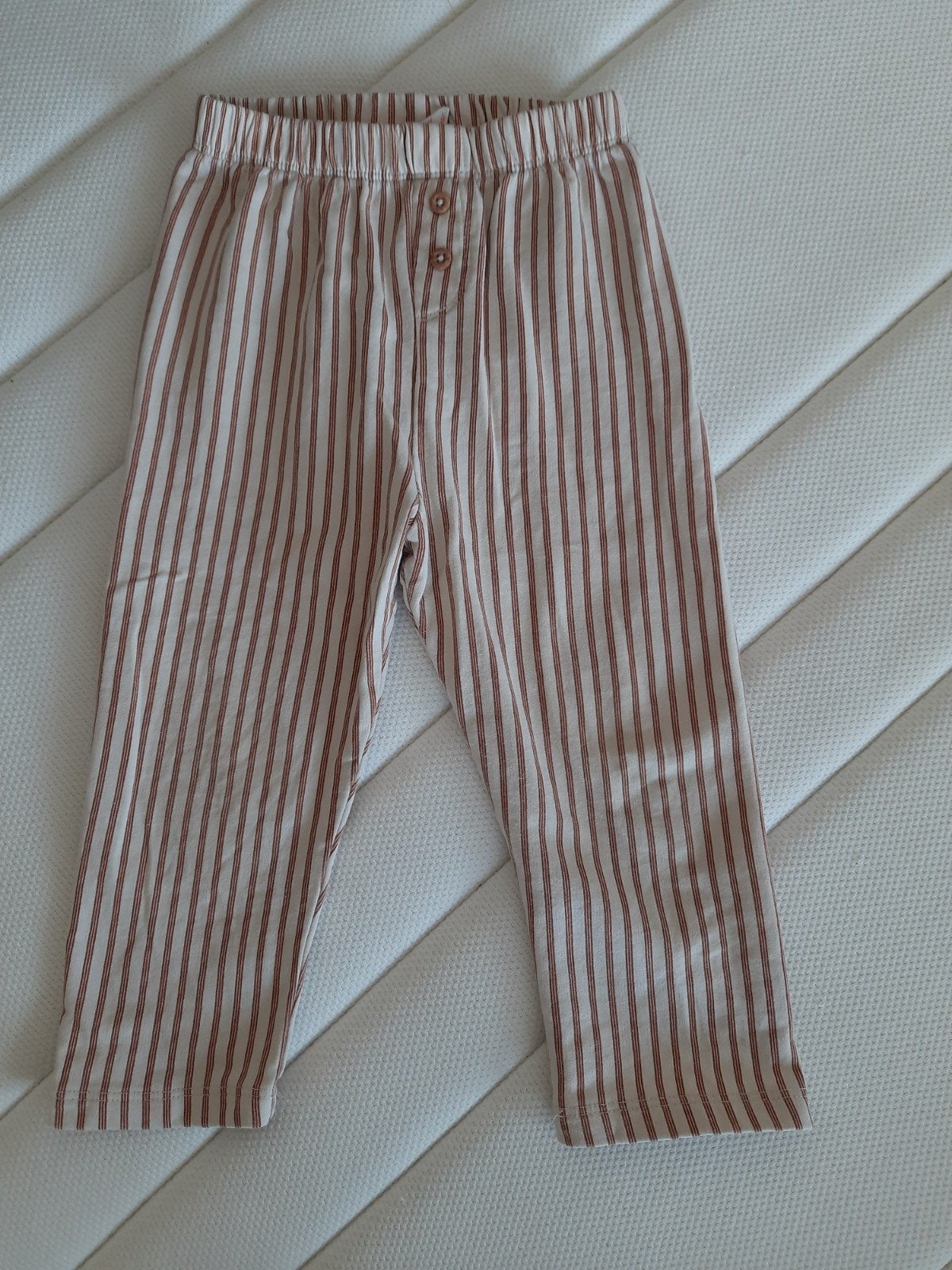 Hema lange broek, wit bruin gestreept, maat 86, Gebruikt, Broekje, Jongetje of Meisje, Ophalen of Verzenden
