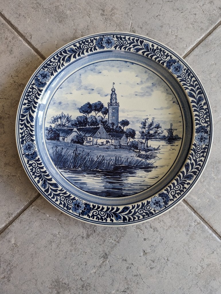 Antiek Delfts Blauw Wandbord Koninklijk Delft, Ophalen