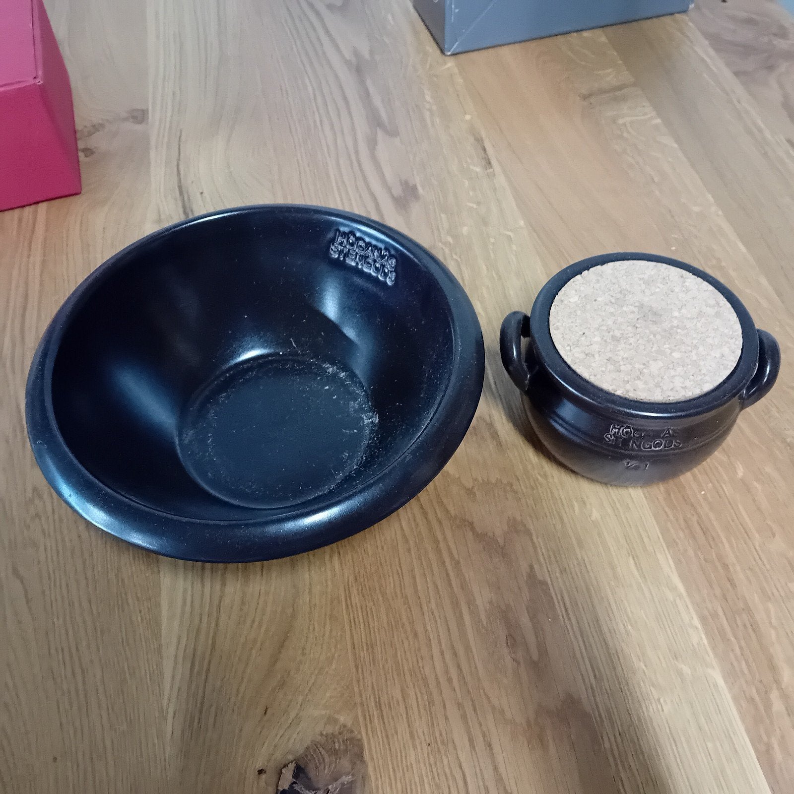 Hoganas Keramiek Set: Kom en Potje met Kurk Deksel, Verzenden