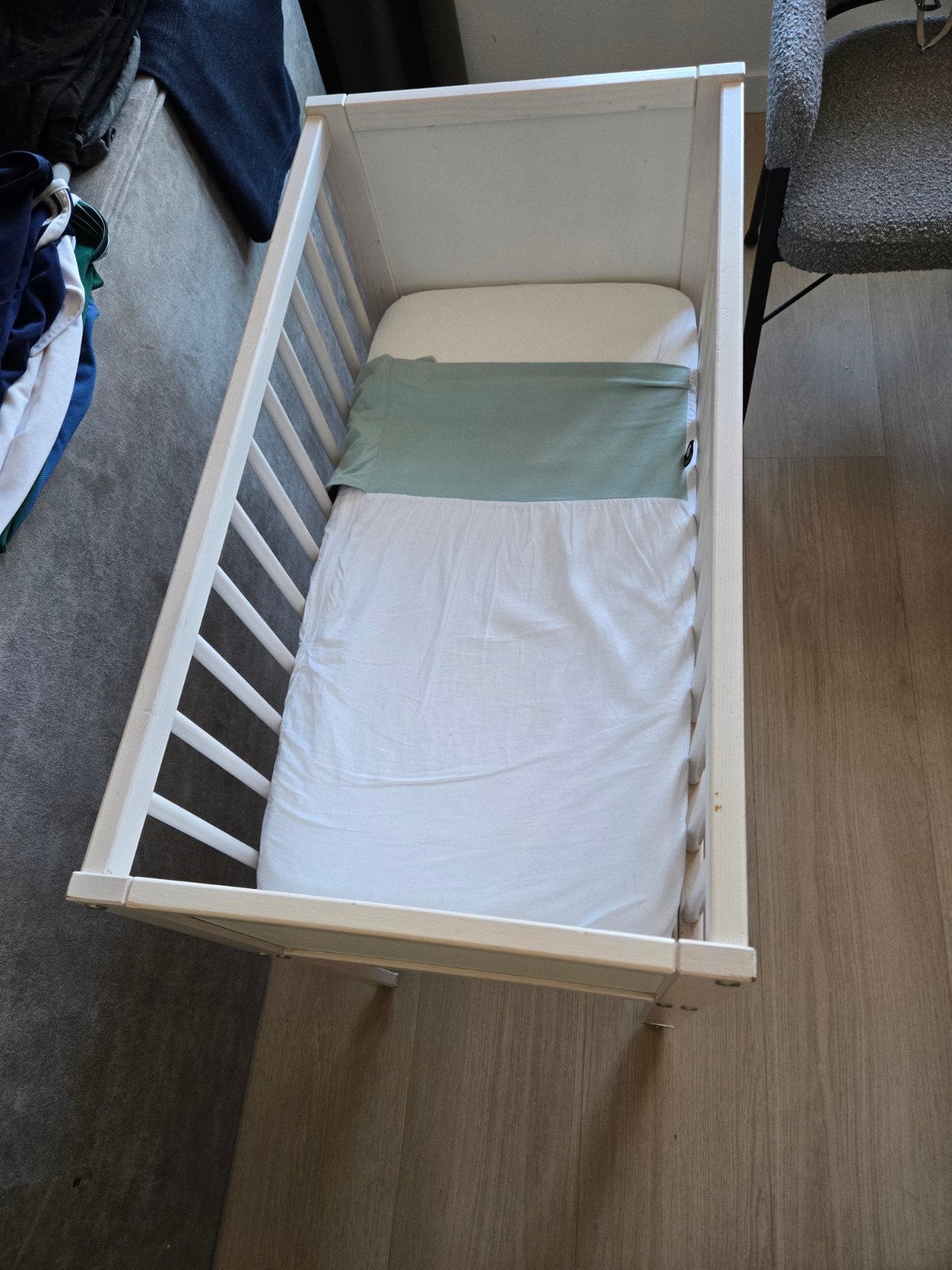 Cosleeper + matras, molton, hoeslaken en Nunki inbakerdeken, Ophalen, Gebruikt, Wieg