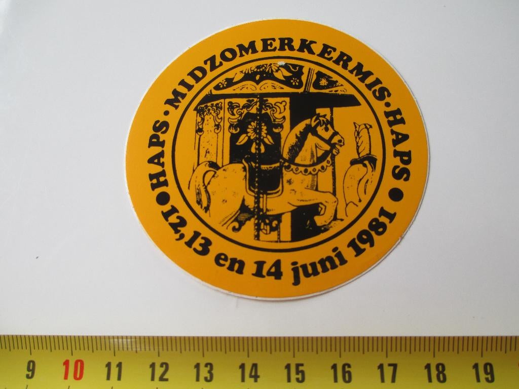 sticker Haps Midzomerkermis 1981  Kermis, Ophalen, Zo goed als nieuw