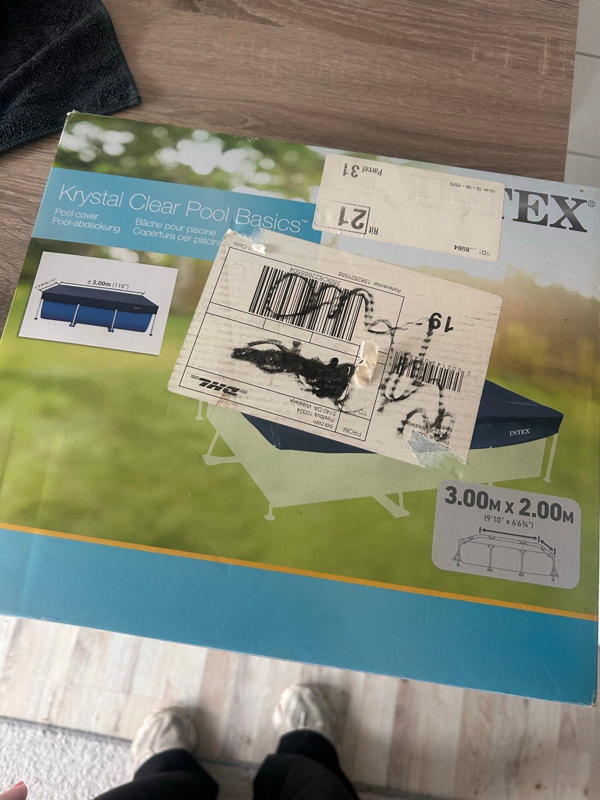 Nieuwe Intex Krystal Clear Pool Basics afdekzeil 3x2m, Ophalen, Nieuw, Afdekzeil