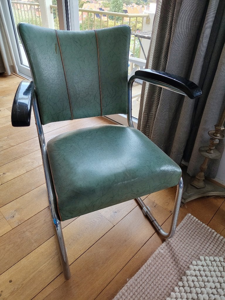 Vintage stoel jaren 50, Huis en Inrichting, Minder dan 50 cm, Gebruikt, Hout, Bauhaus/Gispen