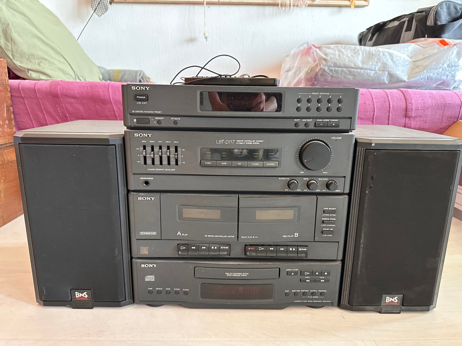 Sony cassette en cd speler met 2 luidsprekers, Ophalen, Gebruikt, Speakers, Sony