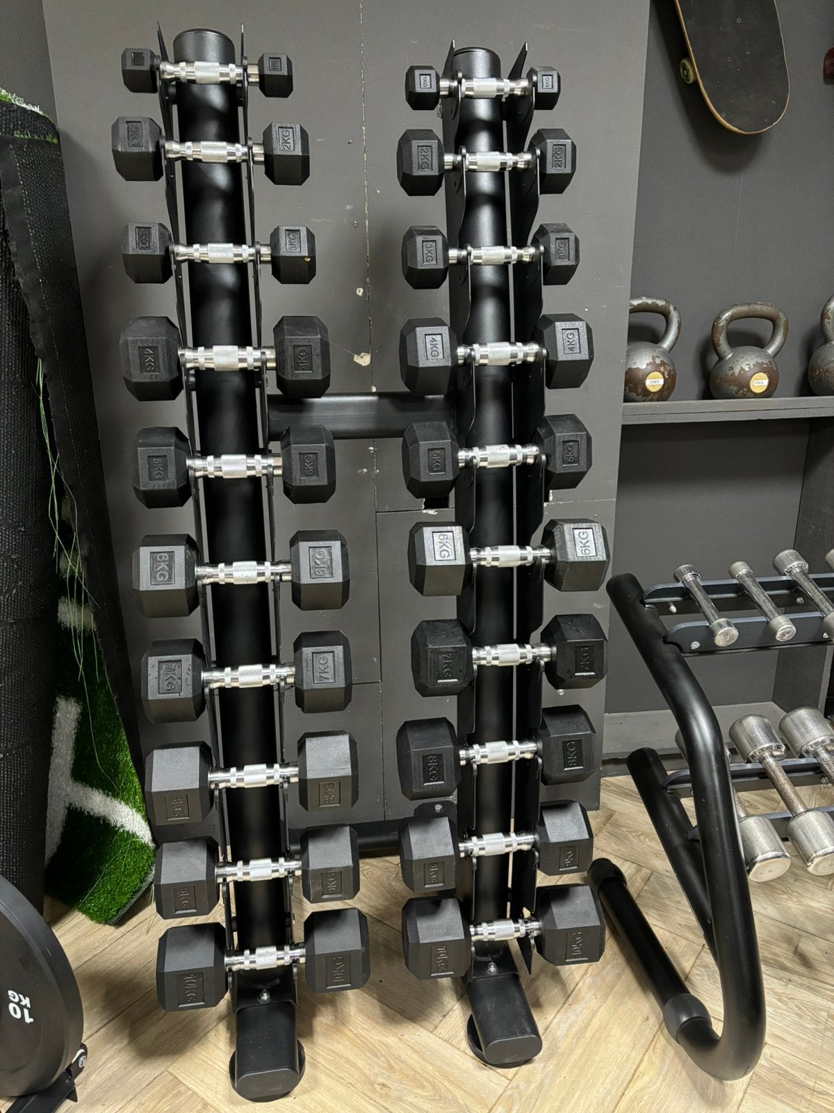 Dubbele Dumbellrack/dumbell rek incl gewichten set 1-10 kilo, Dumbbell, Nieuw, Ophalen of Verzenden, .