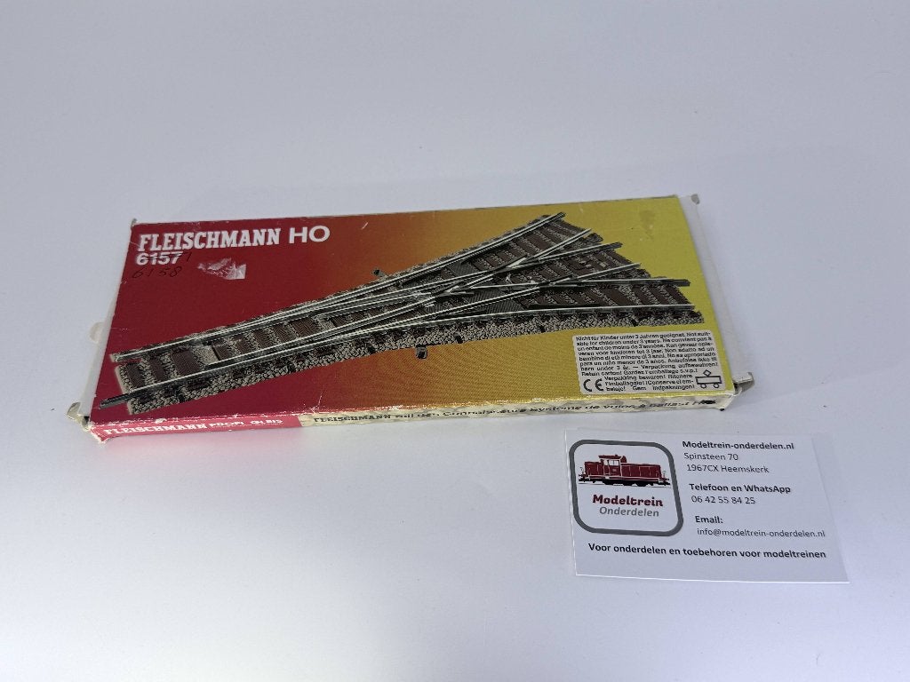 Fleischmann 6158 - Elektrische aangedreven Drieweg-wissel, Gelijkstroom, Fleischmann, Rails, Ophalen of Verzenden