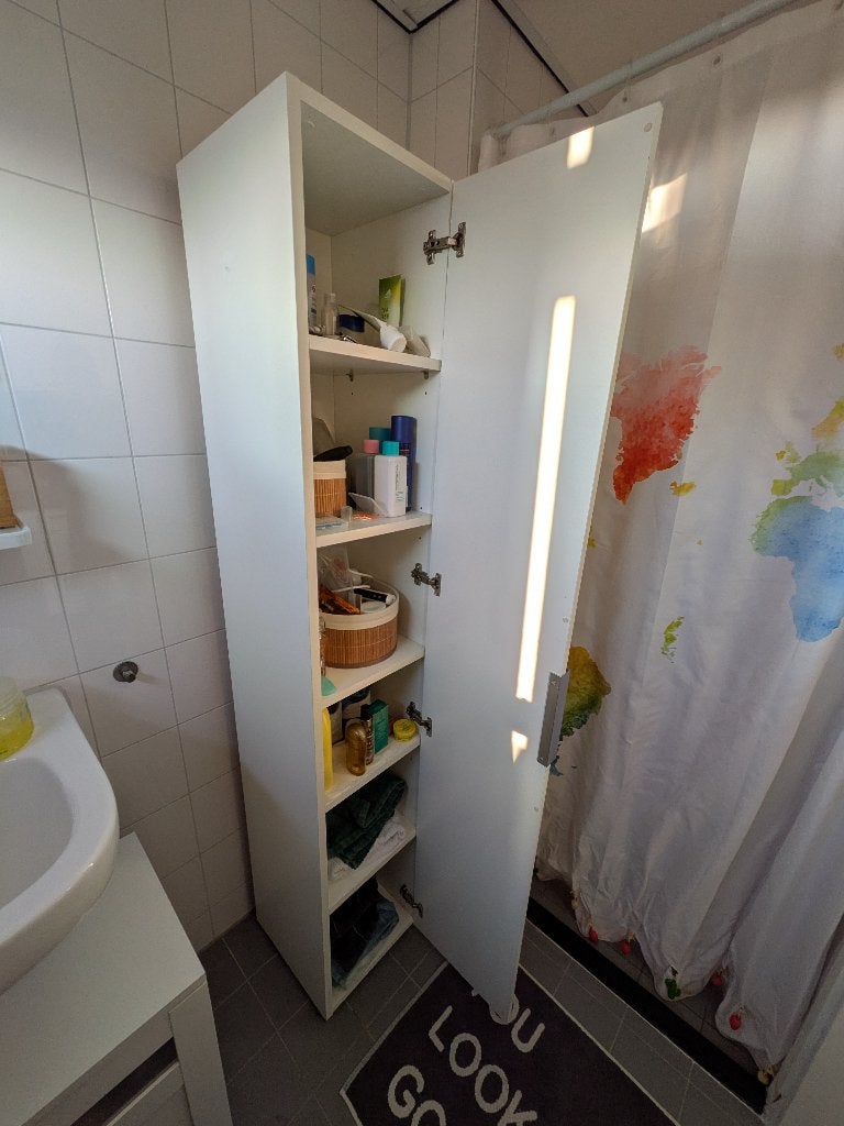 Badkamer kast met spiegel - Wit - Ikea NYSJÖN, Huis en Inrichting, Badkamer | Badkamermeubels, Ophalen, Minder dan 50 cm, 150 tot 200 cm