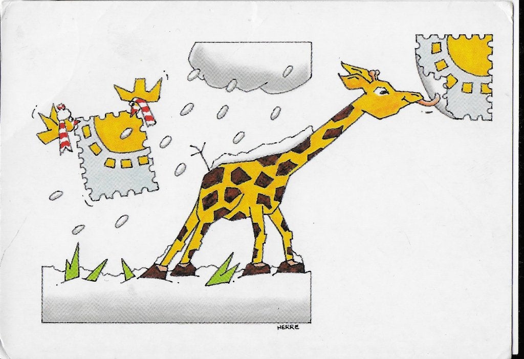 Bk39 ansichtkaart giraffen stichting kinderpostzegels, Ophalen of Verzenden, 1980 tot heden, Ongelopen