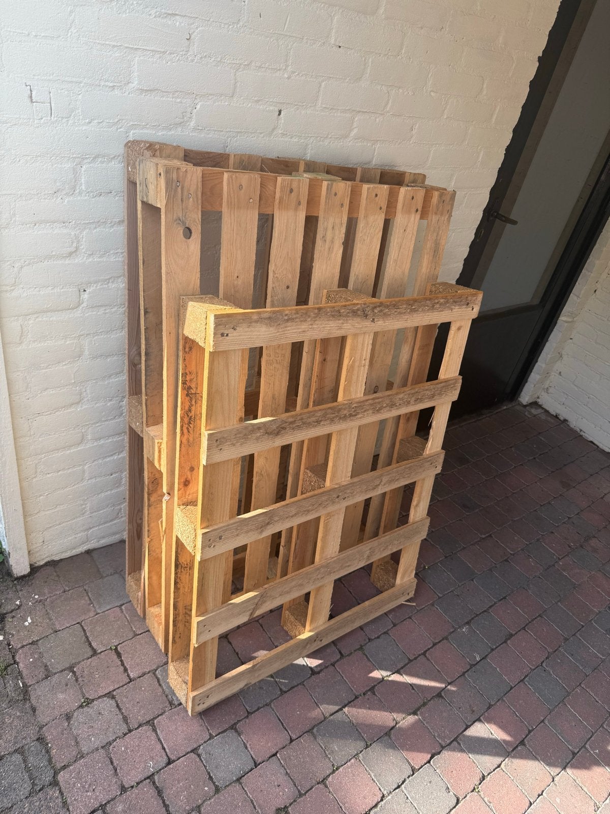 3 houten pallets - gratis op te halen, Ophalen, Zo goed als nieuw