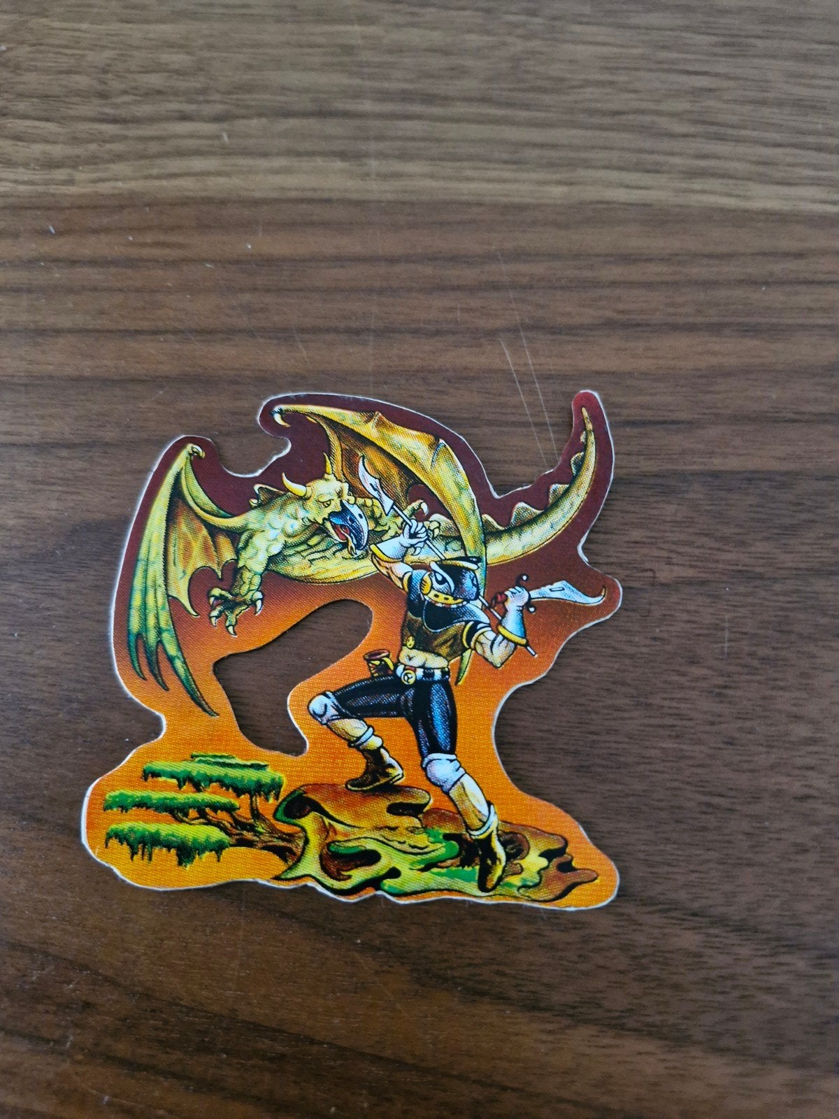 Vintage Sticker Draak en Ridder, Ophalen of Verzenden, Zo goed als nieuw, Overige typen