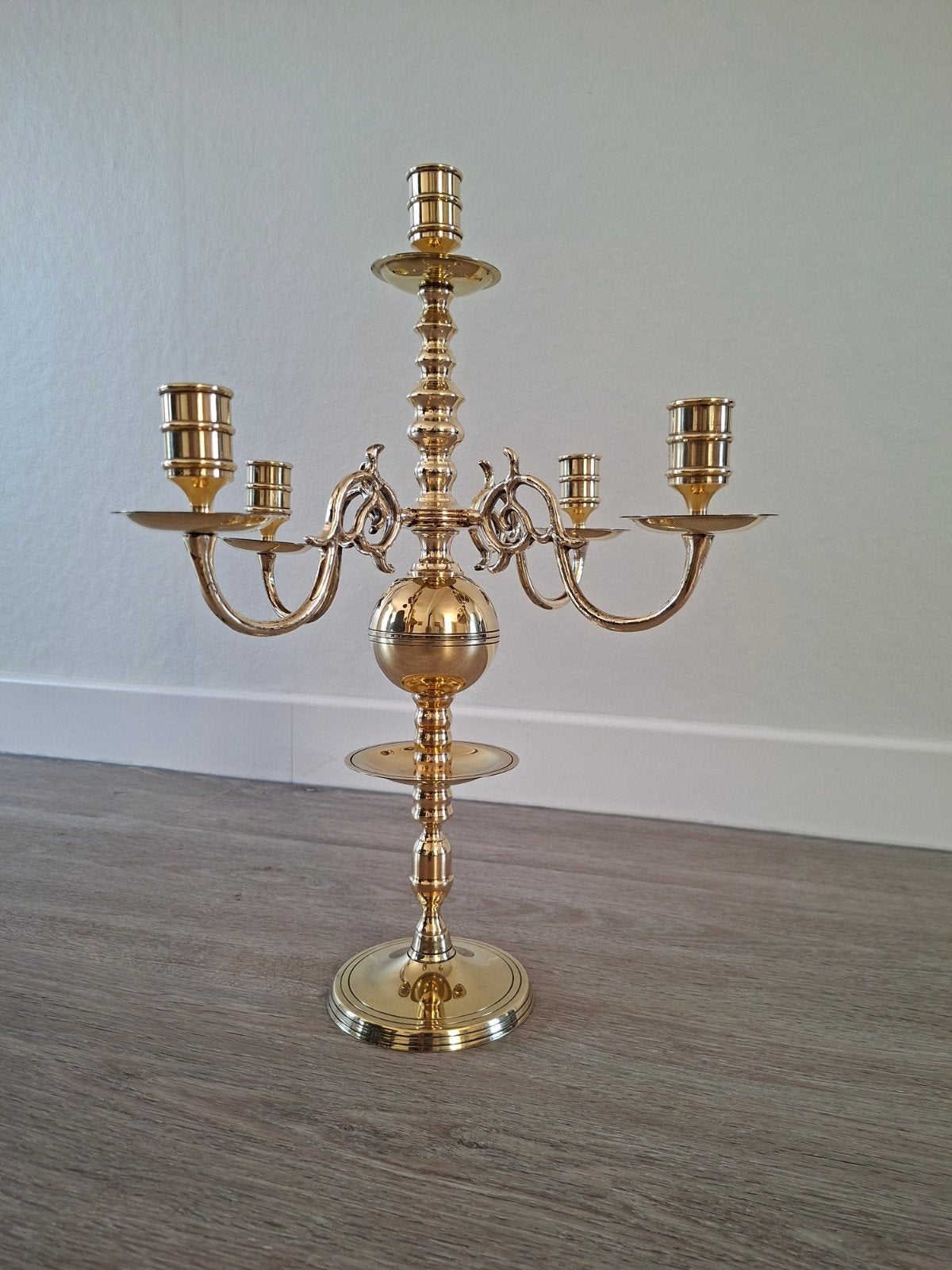Brons-messing kaarskandelaar, Ophalen, Koper of Brons