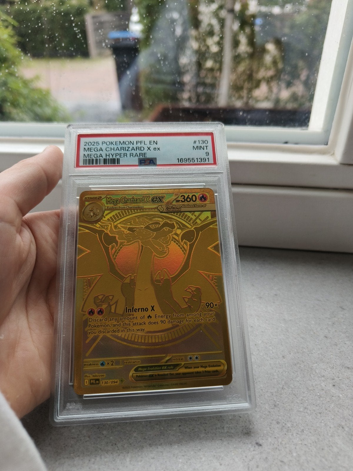 Mega Charizard X Mega Hyper Rare PSA 9 130/094, Ophalen, Nieuw, Losse kaart, Foil