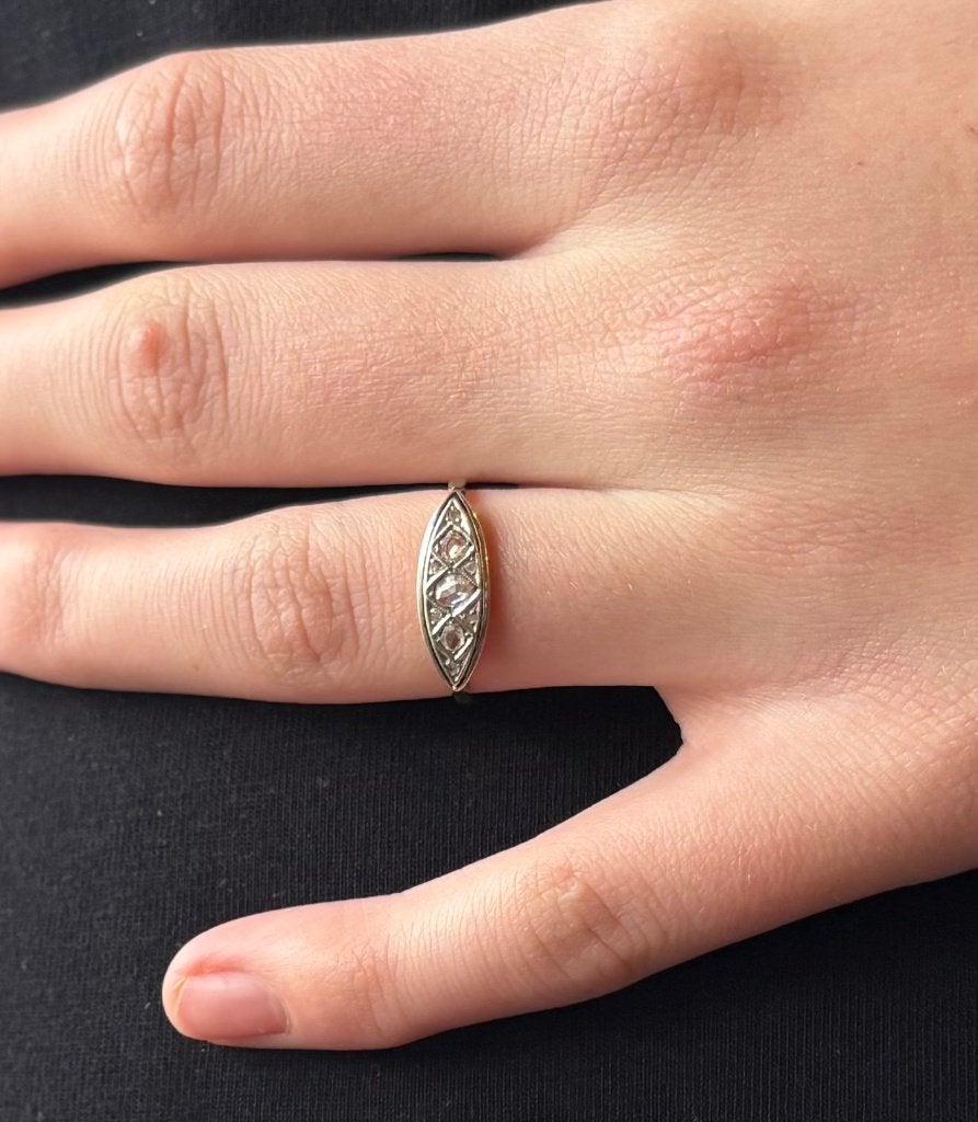 Art Deco diamanten 14k gouden platina dames ring antiek