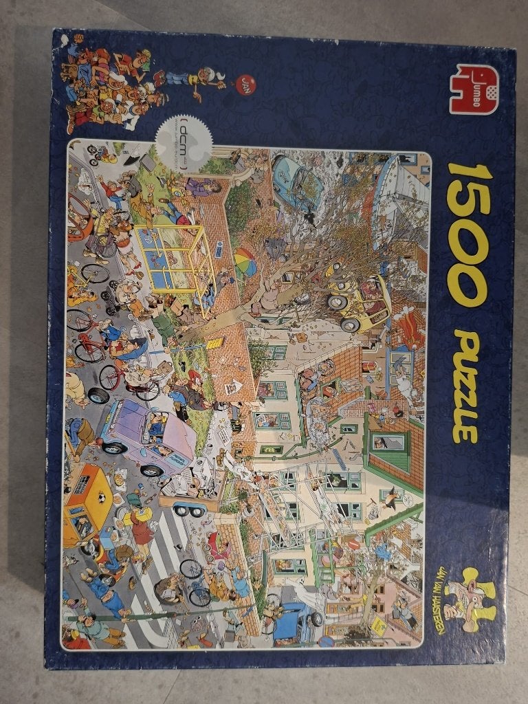 2 Jan van Haasteren puzzels - 1500 stukjes, Ophalen of Verzenden, Meer dan 1500 stukjes, Gebruikt, Legpuzzel