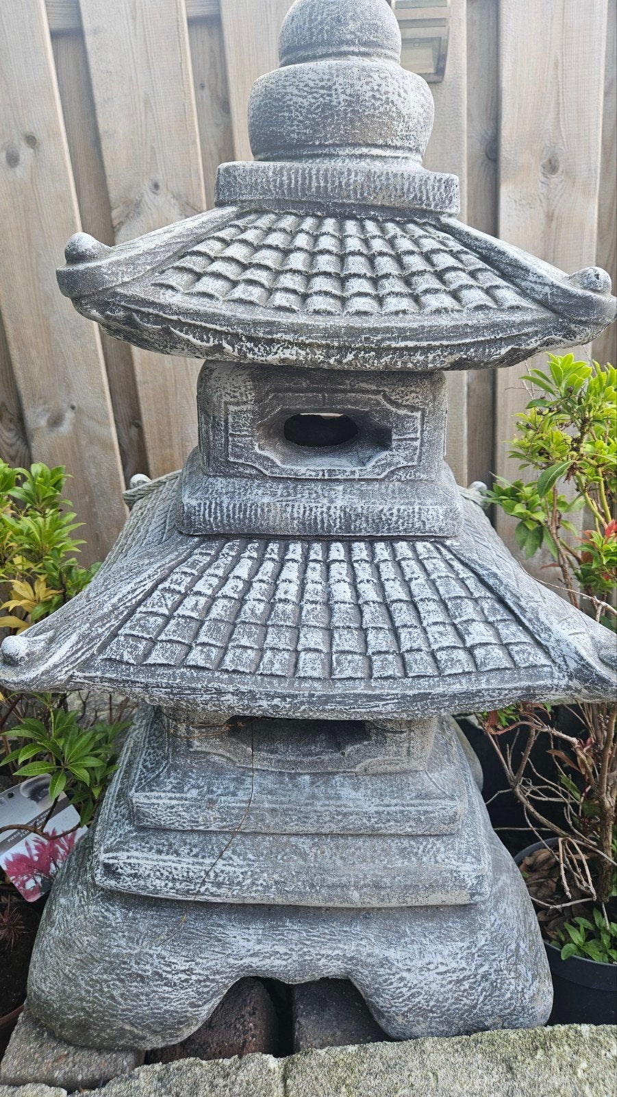 Grote Japanse Pagode Tuinbeeld Steen, Ophalen, Gebruikt, Steen, Overige typen