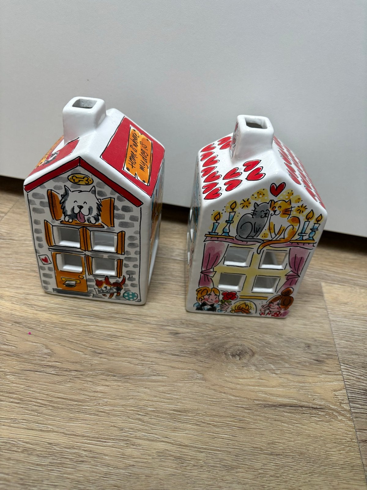 Blond Amsterdam huisjes hond en kat, ook apart verkoop, Gebruikt, Meerkleurig, Overige stijlen, Ophalen of Verzenden