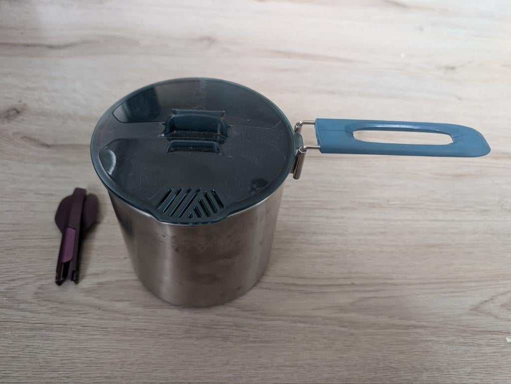 2 persoons decathlon trekkers pan, 1.3 liter met deksel, Ophalen of Verzenden