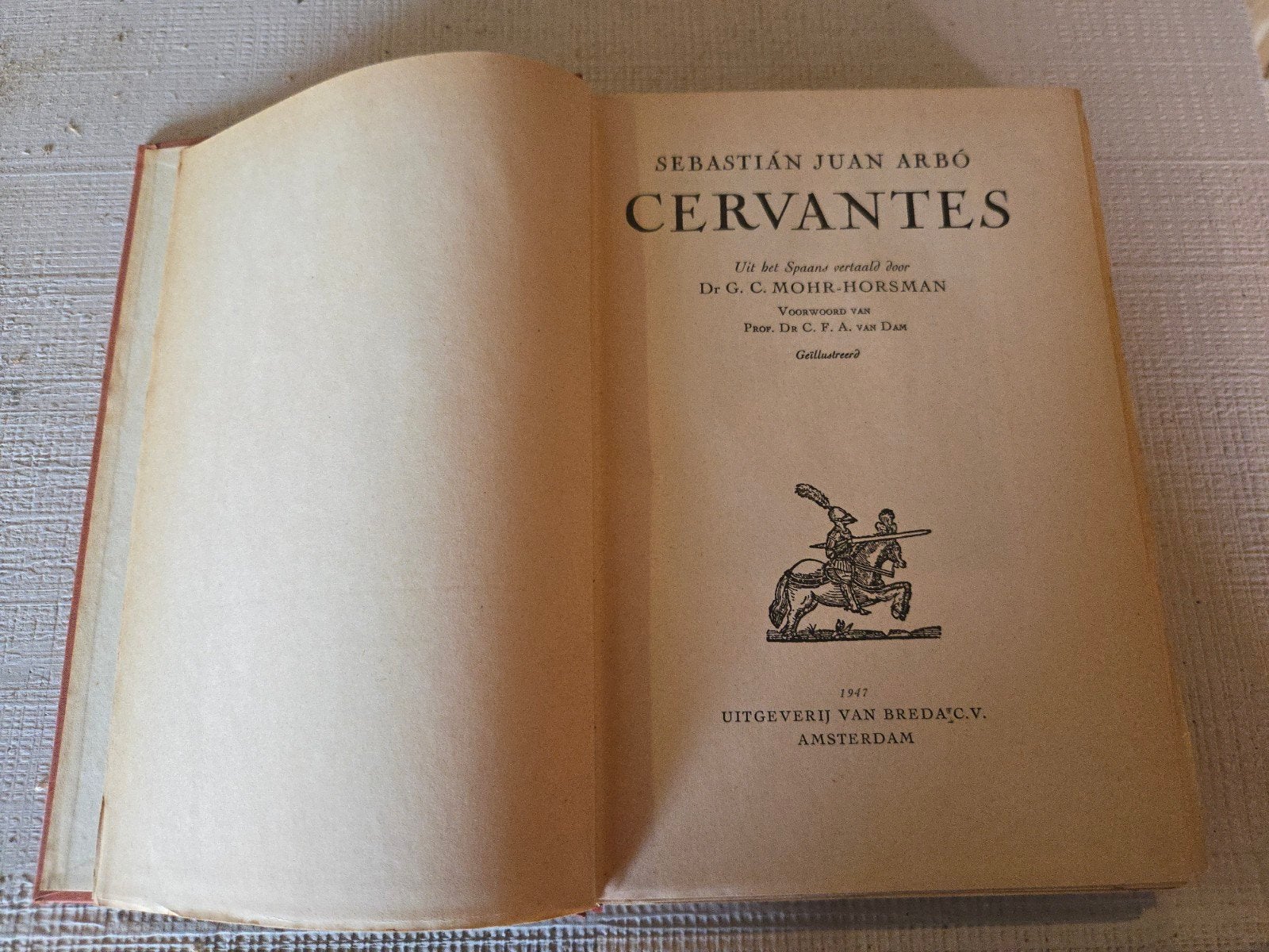 Cervantes door Sebastián Juan Arbó - Uitgave 1947, Ophalen of Verzenden, Gelezen, Sebastián Juan Arbó, Nederland