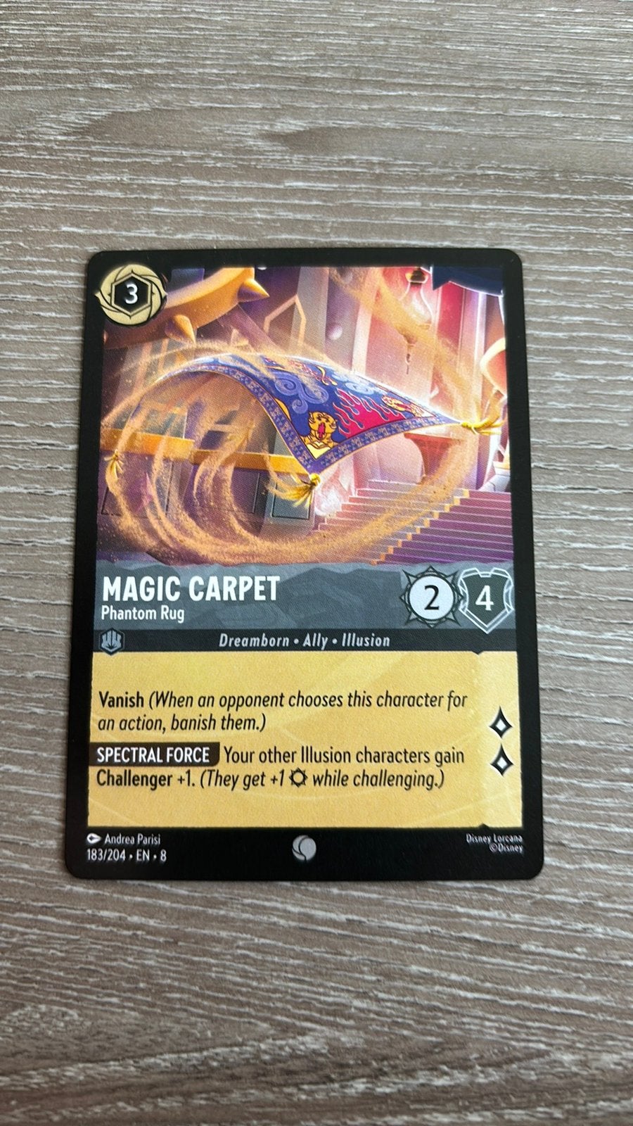 Disney Lorcana Magic Carpet phantom rug 183-204 8JAF nonfoil, Ophalen of Verzenden, Zo goed als nieuw