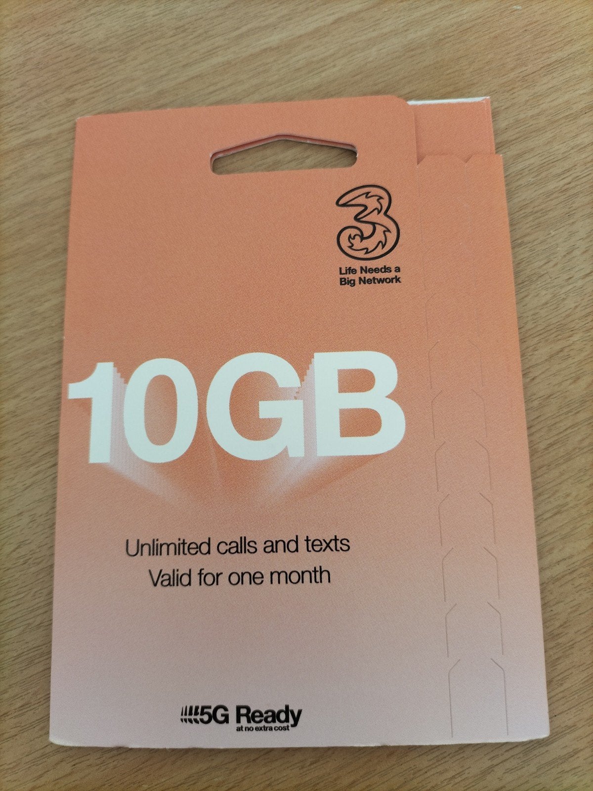 THREE UK 5g 10gb Data tegoed prepaid Simkaarten, Verzenden, Nieuw, Overige providers, Simkaart