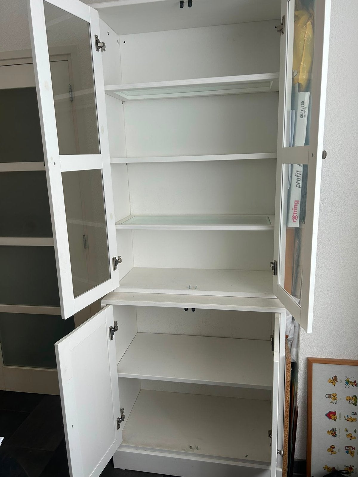 IKEA HAVSTA Opberger met vitrinedeuren, wit, Ophalen, Gebruikt, 200 cm of meer, 50 tot 100 cm